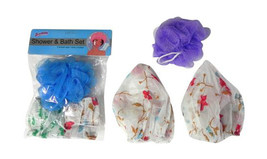 Bath Sponge and 2 Floral Shower Cap Value Pack - £4.75 GBP