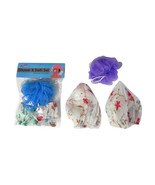 Bath Sponge and 2 Floral Shower Cap Value Pack - $110.92 MXN