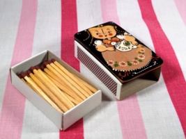 Mid Century Willy Aebi Hasle Hand Painted Ceramic Tile Feudor Match Box Sweden - £16.03 GBP