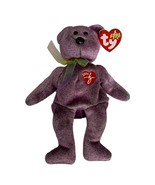 2000 SIGNATURE BEAR Retired TY Beanie Baby Purple PE Pellets Excellent Cond - £5.35 GBP
