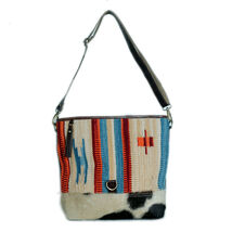 Challenger Women Canvas Handwoven Brown Leather Handbag Tote Purse 17RT2121 - $59.99