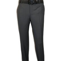 Men's MONO Turkey Slacks 100% Wool Plain Front Regular Fit 2501-06 Charcoal Gray image 8