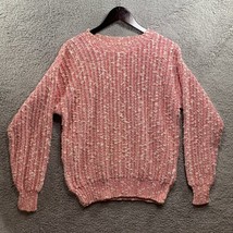 VTG Boathouse Row Knit Cotton Sweater Pink White Size Medium made in usa - $12.60