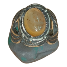 My grandmother&#39;s bow ring, silver 925, a rare agate stone, exorcises evil spirit - £64.05 GBP