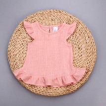 Ruffle Sleeve Summer Girls Blouses Tops Linen Cotton  Casual Children Kids Baby  - £28.59 GBP