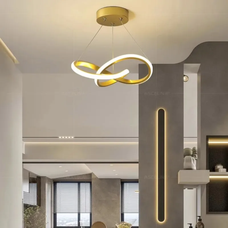 Modern LED Ceiling Pendant Light Living Room Bedroom Simple Line Chandelier - $48.57+