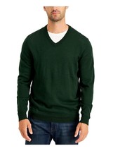 $75 Club Room Mens Sweater Small V-Neck Solid Pullover Wool Green Size Small - £23.61 GBP