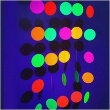 GlowCircles UV Party Garland - Neon Paper Decor for Rave, Black Light Bi... - €16,23 EUR