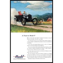 1953 Budd Transportation Ford Model T Vintage Print Ad Farm Barn Dog Wal... - £8.25 GBP