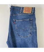 Levis 502 Red Tab Jeans Mens 38x30 Blue Denim Marbling Fade Slim Tapered... - $32.89 CAD