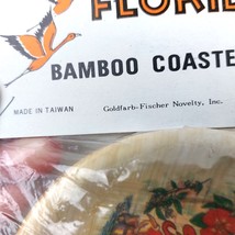 Vintage Florida souvenir bamboo coaster set retro kitchen decor barware ... - $23.42 CAD