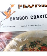 Vintage Florida souvenir bamboo coaster set retro kitchen decor barware ... - $23.42 CAD
