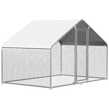 9.8 Ft x 6.5 Ft. Large Metal Outdoor Walk-in Chicken Coop with Waterproo... - £210.65 GBP