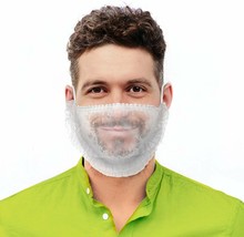 50 pcs White Polypropylene Beard Covers 18&quot; Disposabl Pleated Beard Net - £19.80 GBP