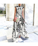 Elegant Butterfly Sleeve Fashion Retro Pattern Printed Jumpsuit - $57.95