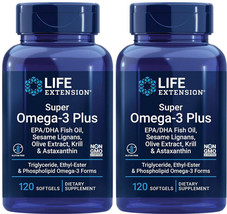 SUPER OMEGA-3 PLUS EPA/DHA FISH OIL Olive Extract  240 Softgel LIFE EXTE... - $76.49