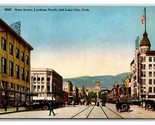 State Street View Looking North Salt Lake City Utah UT UNP DB Postcard W22 - $3.91