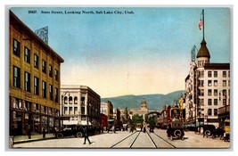 State Street View Looking North Salt Lake City Utah UT UNP DB Postcard W22 - £3.05 GBP