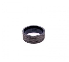 Men&#39;s Zirconium Knurl Polish Engagement Wedding Band Size 10 - £316.51 GBP