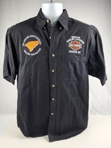 Harley Davidson Shirt Men’s Small Black Button Up Dealer Assn. Durham NC - $16.82
