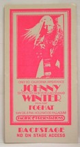 JOHNNY WINTER / FOGHAT - VINTAGE ORIGINAL 1973 TOUR CLOTH BACKSTAGE PASS - £15.66 GBP