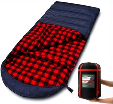 PALLYGO 0 Degree Sleeping Bag Cotton Flannel Sleeping Bags for Adults Cold - £61.62 GBP