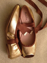 Ophelie Gold Leather Ballet Flats NEW size 5 or 35 - £59.74 GBP