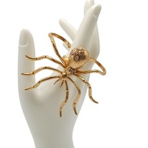 Zara Gold Tone Spider Statement Ring With Clear Rhinestone Accents - $34.64