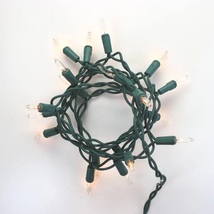 15 Bulb Clear Glass Craft Lights Green Wire - $12.00