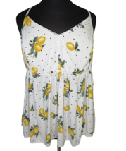 Torrid Women&#39;s Lemon Print Polka Dot Challis Tank Top Plus Size 2X - £19.61 GBP