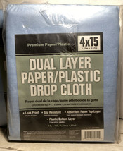 Drop Cloth Premium Paper/Plastic Dual Layer 4x15 3 Pack - £18.71 GBP