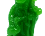 Antico Cinese Verde Resina Shou Shouxing Intagliati Statuina Buddha Long... - $26.58