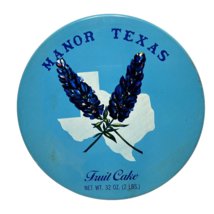 Vintage History of Texas Blue Bonnet Collectible Fruit Cake Tin Empty 7&quot; Round - £8.05 GBP
