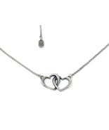 James Avery 925 Sterling Double Heart Linked Necklace 3 Sz Adjustable 14... - $117.88 CAD