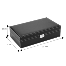 Jewelry Box 8 Slots Watch Organizer Storage Case with Lock and Mirror for Men Wo - £46.00 GBP