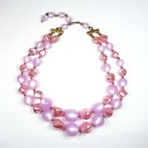 Coro 2-Strand Pale Pink &amp; Purple Chunky Beads Necklace Vintage 1960s Jew... - $557.49 MXN