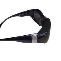 Solar Shield Sunglasses Women Black Frame Side Bling Polarized Fits Over Glasses - £10.85 GBP