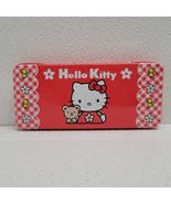 Vintage 1999 Sanrio Hello Kitty With Teddy Bear Metal Pencil Case w/ Tra... - £21.04 GBP