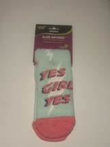 Women&#39;s Airplus Aloe Infused Socks YES GIRL YES Fuzzy Warm Winter Crew Socks - £4.70 GBP