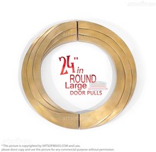 Large Vintage Brass Retro Swirl Round Entry Front Door Handle Pull - 24 ... - £518.93 GBP