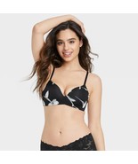 Auden Black 36 B Floral Print Adjustable Wireless Bra NWT - $8.11 CAD