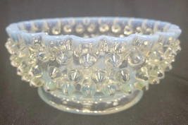 Opalescent Glass Hobnail Bowl With White Wave Rim - £6.65 GBP