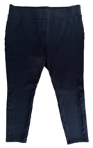 LOFT Women&#39;s Pull-On Stretch Slimming Pants Rayon Blend Petite Size L Black - $244.42 MXN