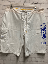 Nike CBF Brasil Board Surf Mens Shorts White Logo Pockets 32 Waist M Dra... - £16.41 GBP
