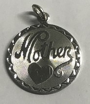 Charm  Sterling Silver MOTHER in raised letters on fancy edge disc - £15.97 GBP