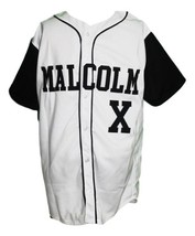 Malcolm X Baseball Jersey Button Down White &amp; Black Any Size - $39.99