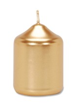 Darice Mini Pillar Candle Metallic Gold 2 X 2.5 Inches - £14.74 GBP