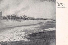 Oc EAN Grove New Jersey The Beach From Fishing Pier Postcard 1909 Pm Lowville Ny - £7.39 GBP