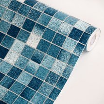 Blue Mosaic - Self-Adhesive Wallpaper Home Decor(Roll) - £19.38 GBP+