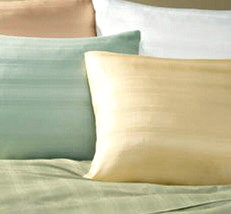 Sferra Logan Standard Pillow Sham in Butter Striped Sateen Micro Modal I... - £27.58 GBP